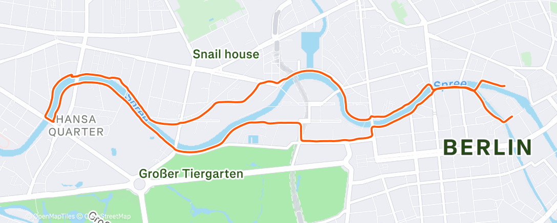 Map of the activity, 11K Spree Loop Afternoon 🏃‍♂️ via Hansabrücke #118