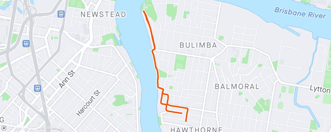 Map of the activity, Evening Run