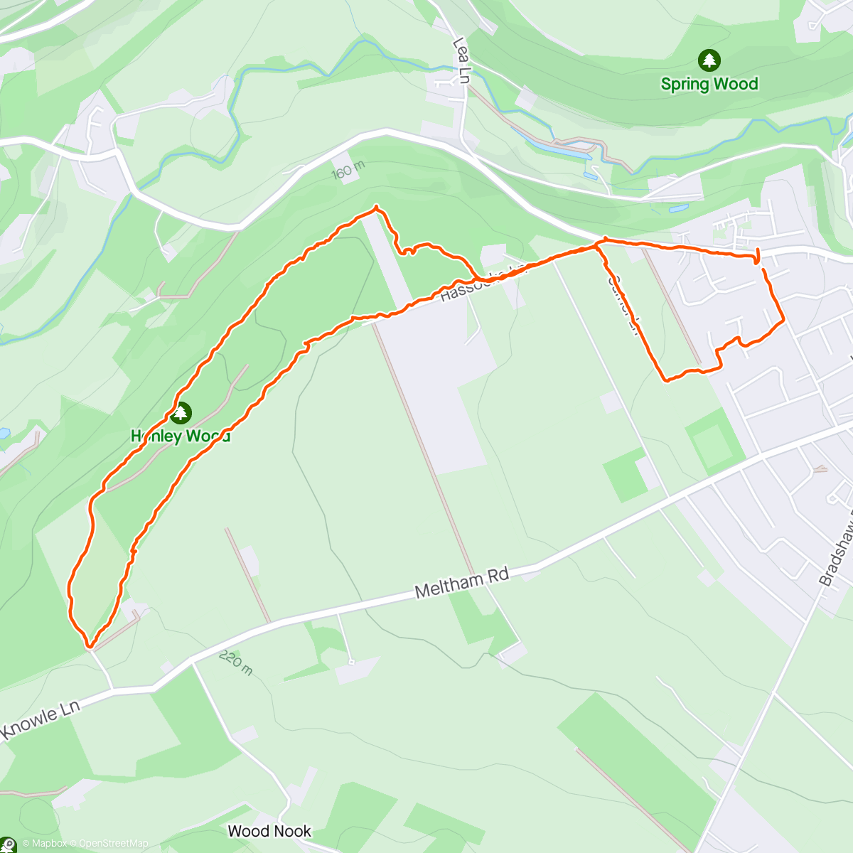 Map of the activity, Honley wood