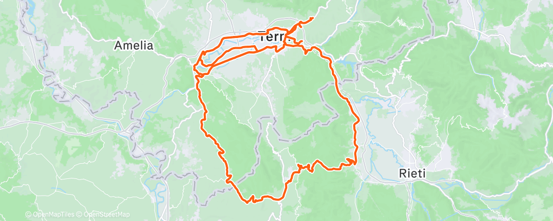 Map of the activity, Pedalata mattutina