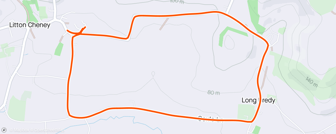 Map of the activity, Evening 5k Run