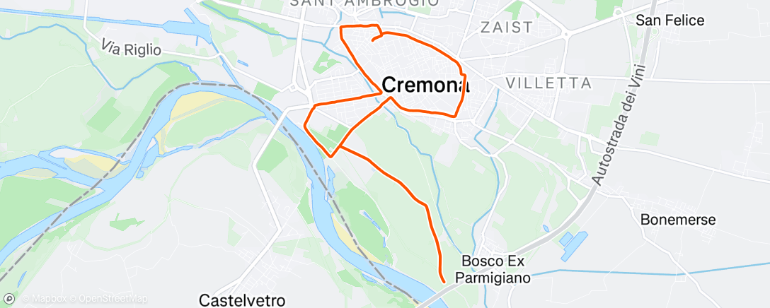 Map of the activity, Fondo lento 85' in Z2