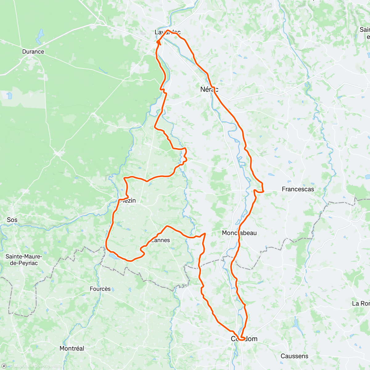 Map of the activity, Sortie vélo le matin