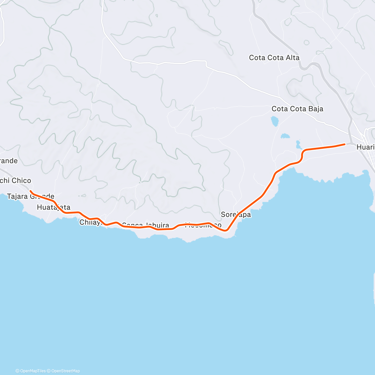 Map of the activity, ROUVY - Huarina to Watari | Bolivia