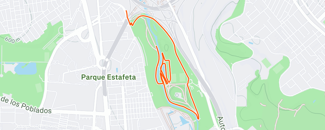 Map of the activity, Carrera de tarde