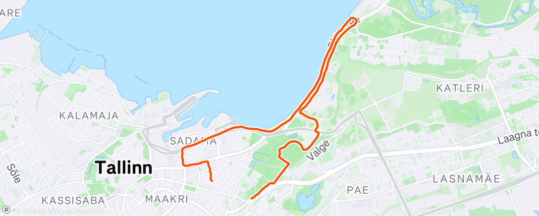 Map of the activity, Afternoon Run