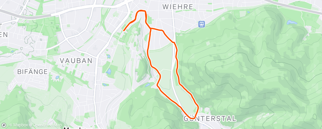 Map of the activity, Afternoon Run