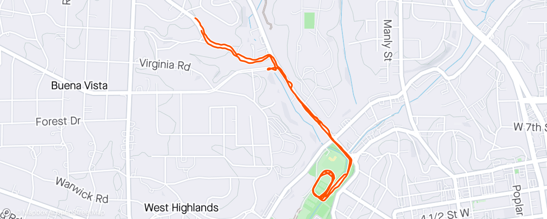 Carte de l'activité Intervals + one big hill