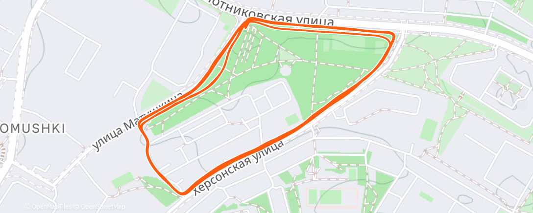 Map of the activity, Morning Run