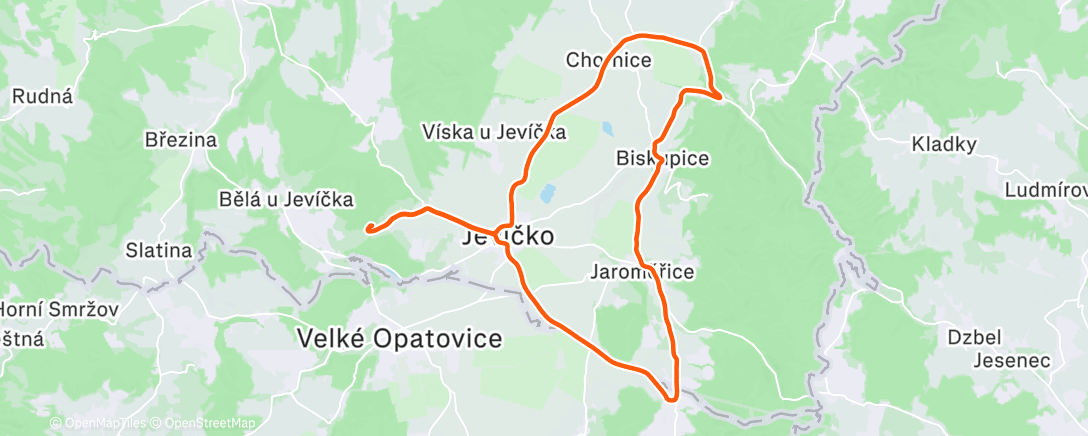 Map of the activity, Lunch Ride