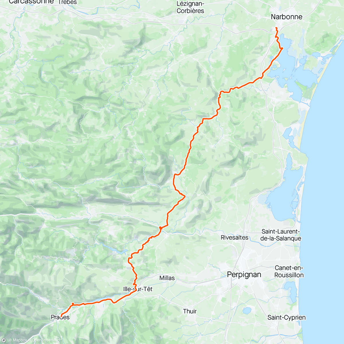 Map of the activity, Day 39 🏔 Transition Pyrénées -> Alpes par le Col d'Extrême