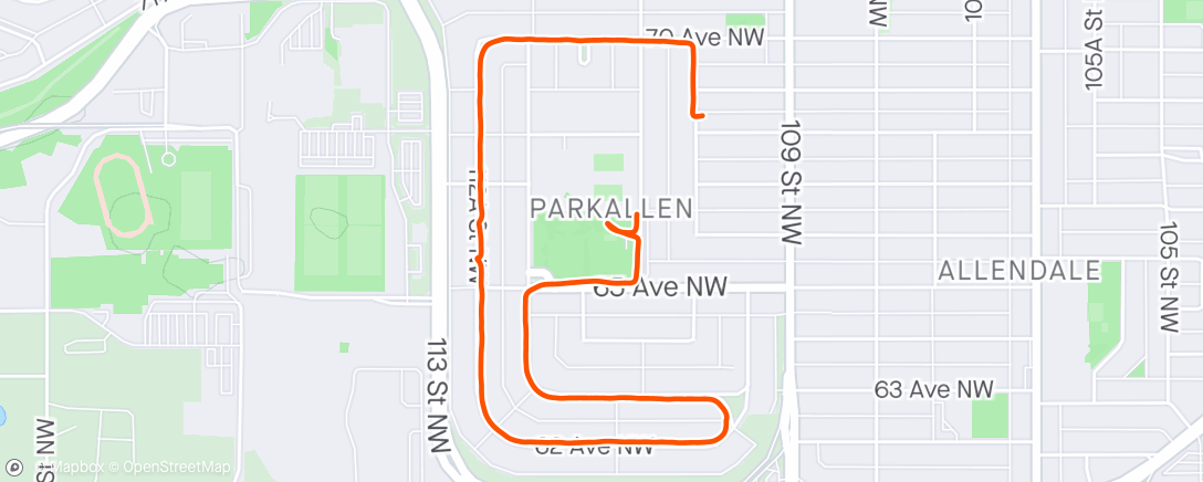 Map of the activity, After grad run
