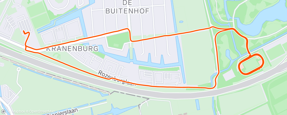 「🏃🏽‍♂️ #99 Groningen Atletiek - Baantraining 2x 1200/800/400m op T 4:00min/km R=400m」活動的地圖