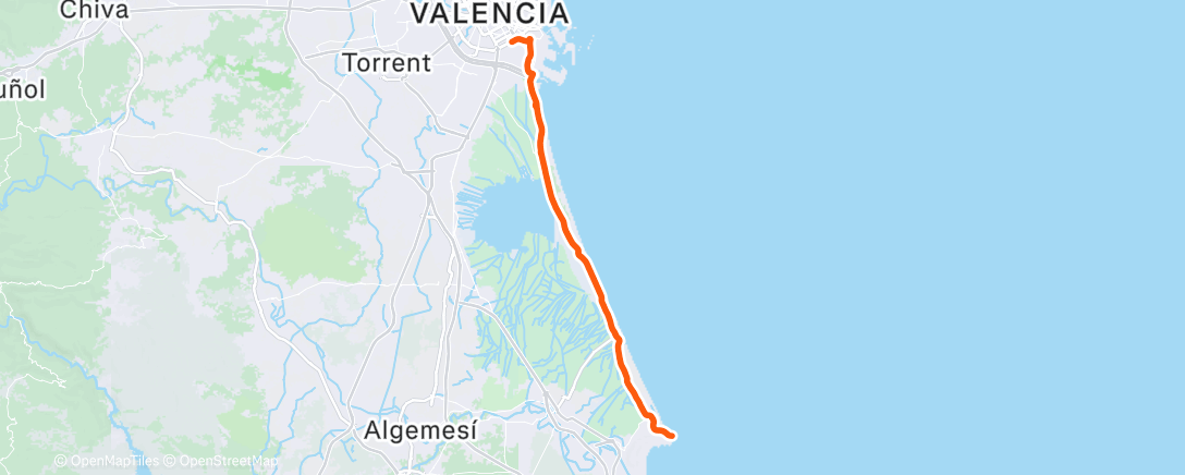 Map of the activity, Bicicleta por la mañana