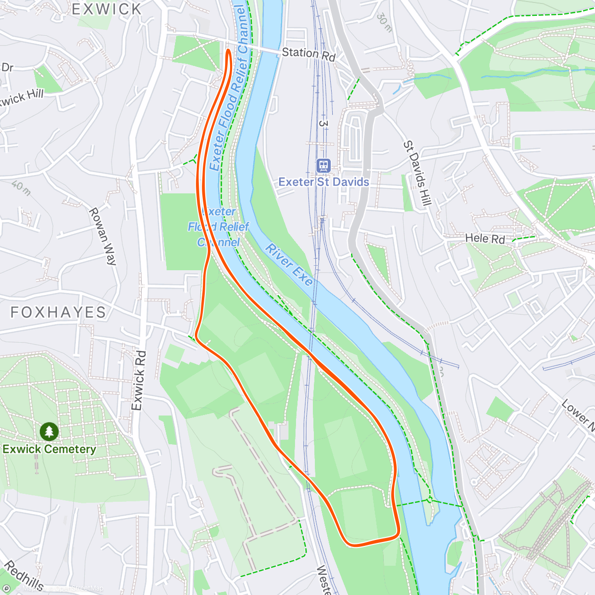 Map of the activity, Run Exe 5k