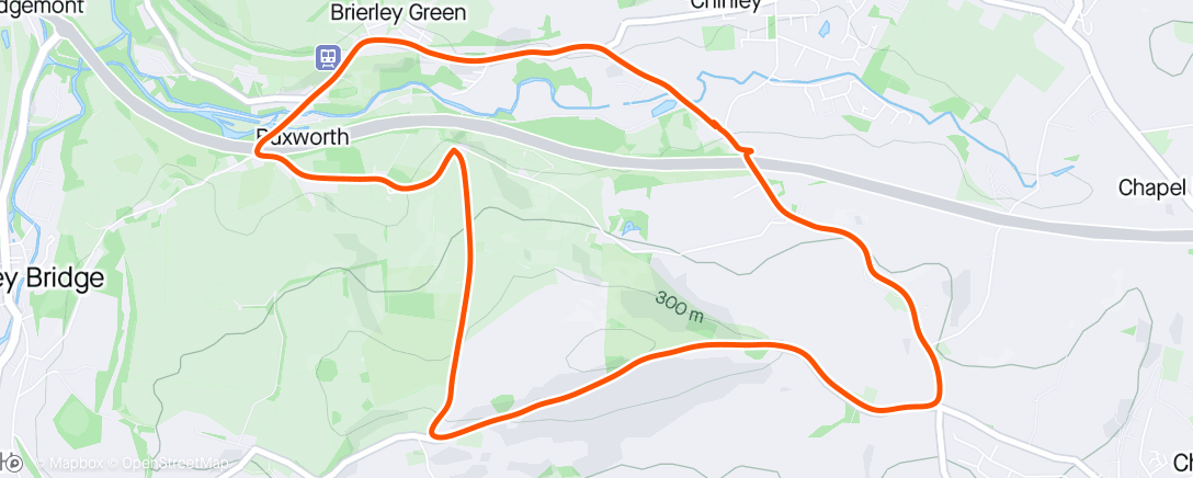 Map of the activity, Buxworth 5 route