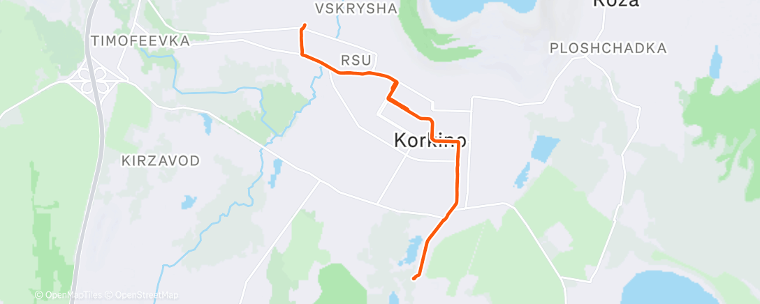 Map of the activity, Вечерний забег