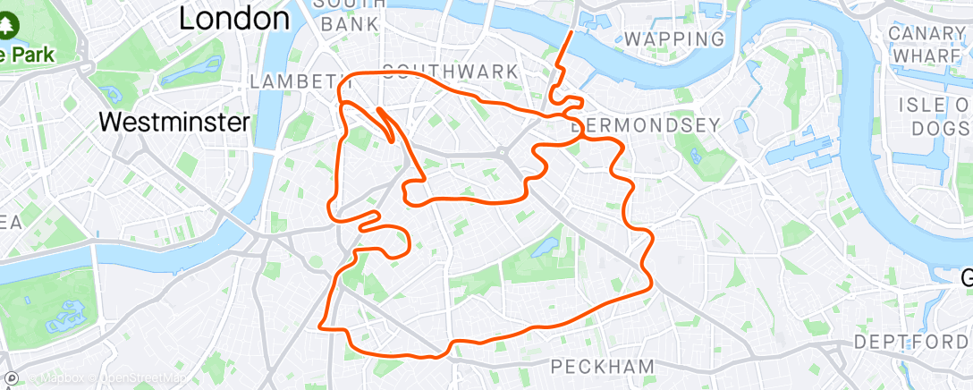 Map of the activity, Zwift - Surrey Hills in London