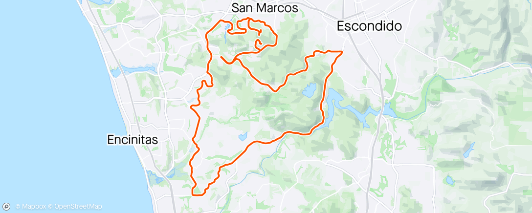 Map of the activity, Short Endurance Ride - 1 min 36 sec stopped in 4 hours!  Zone 2 and Zone 3 on the 10%+ pitches (12,831 to go)