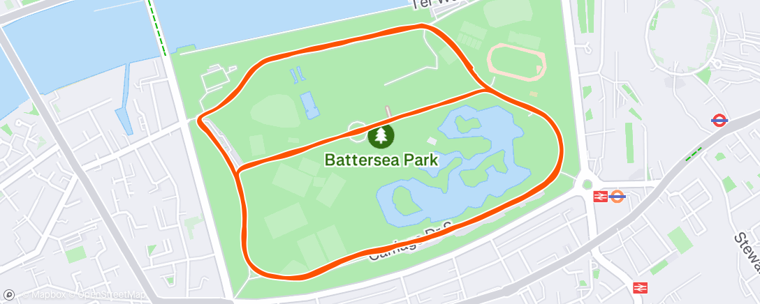 Map of the activity, Laps of Battersea
