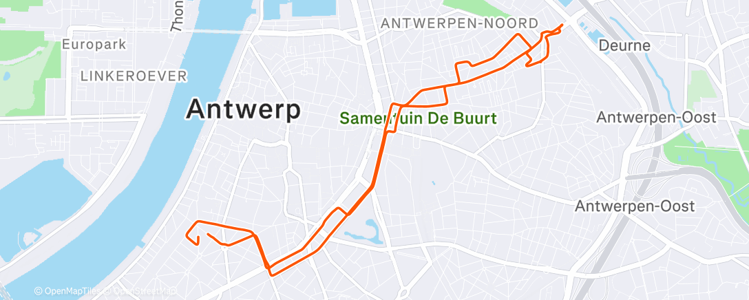 Карта физической активности (Sint-Anna - IJskelder)