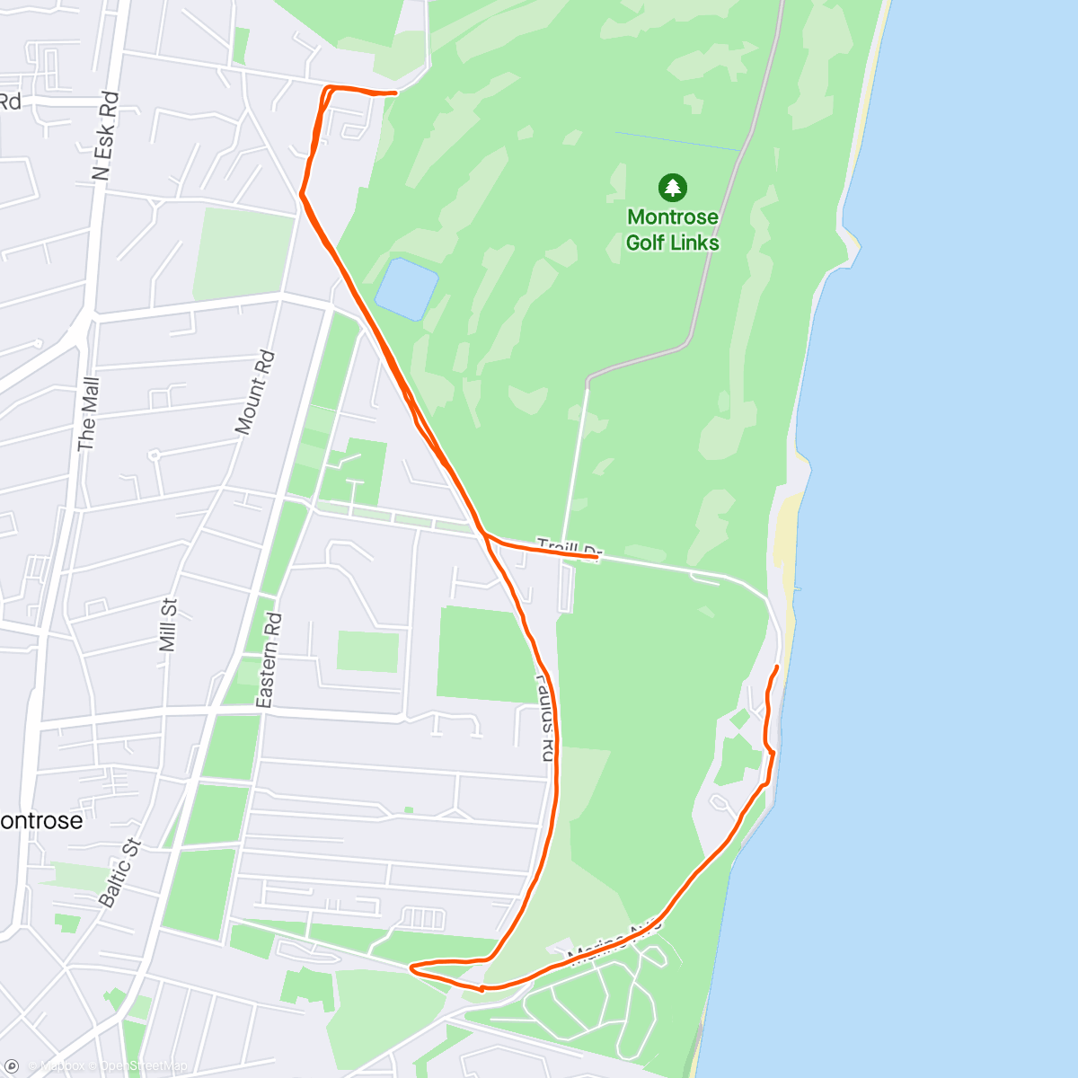 Map of the activity, Montrose walk