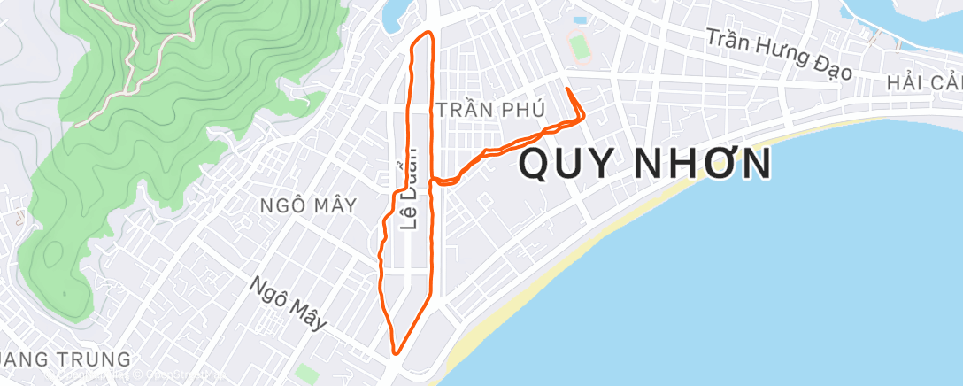 Map of the activity, Afternoon Run