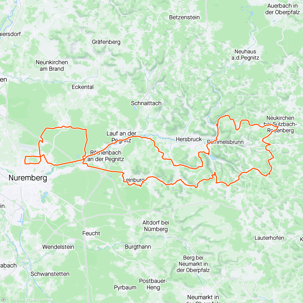 Map of the activity, Hersbrucker Schweiz