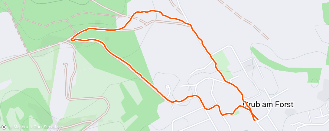 Map of the activity, 1."langer" Lauf nach OP