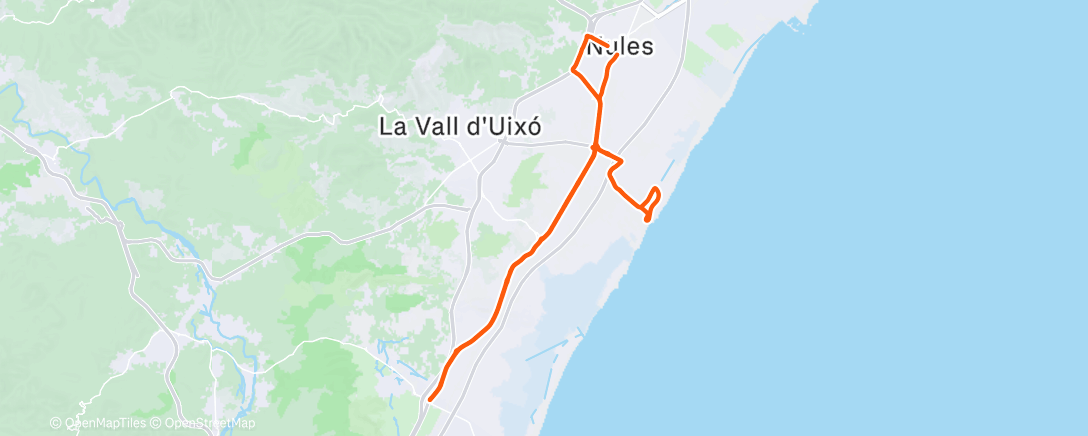 Map of the activity, Bicicleta por la tarde