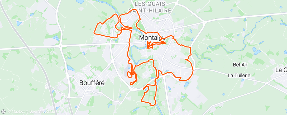 Map of the activity, Trail le matin