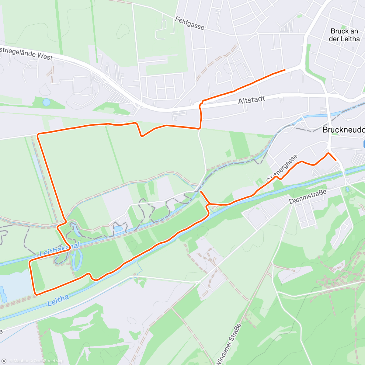 Map of the activity, Evening Run