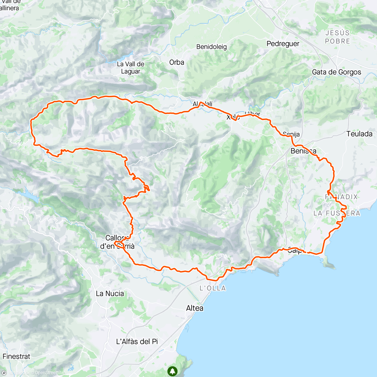 Map of the activity, Mellow Jersey Calpe 🇪🇸 Day 7 - up Sa Creueta for the last ride