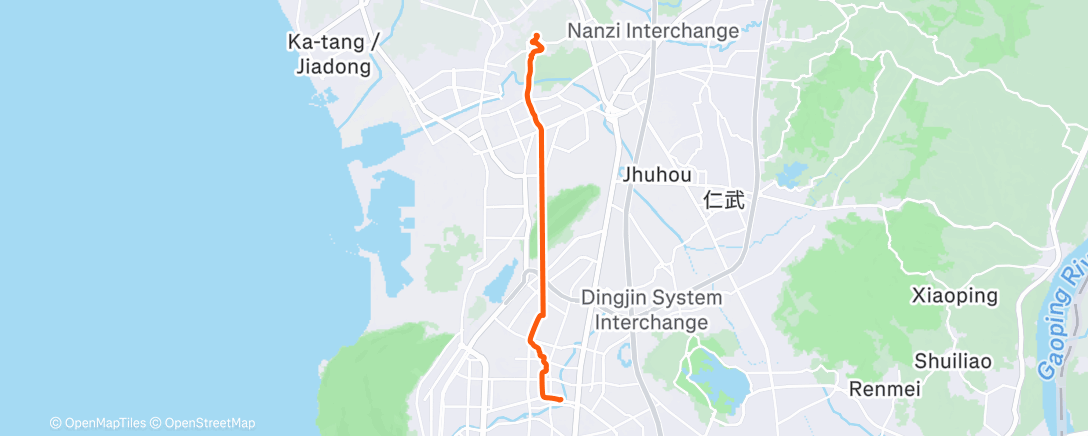 Map of the activity, 傍晚騎乘