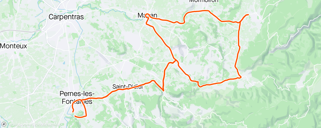 Map of the activity, Vélo du midi