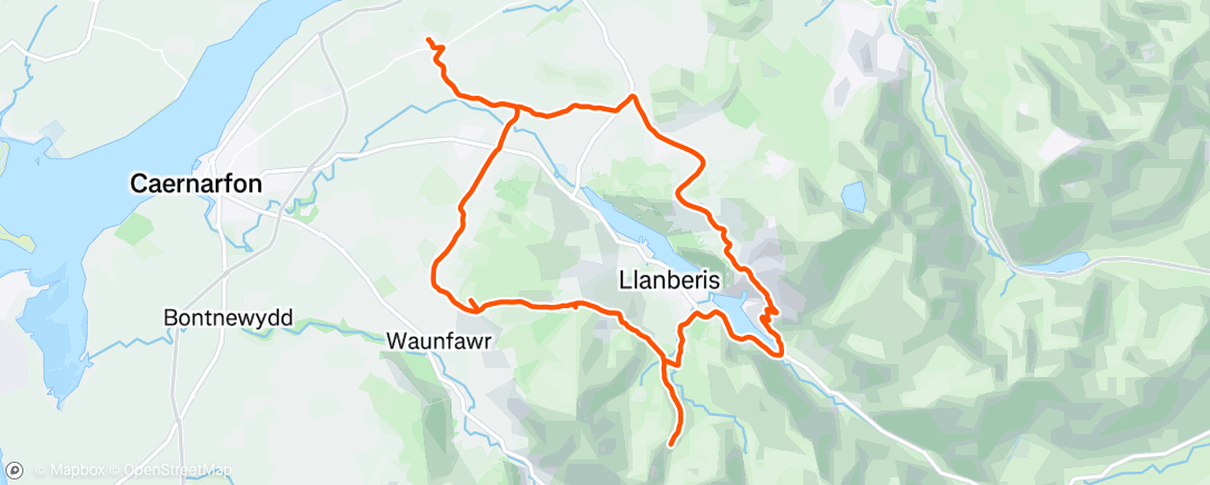 Map of the activity, Lunch Mountain Bike Ride