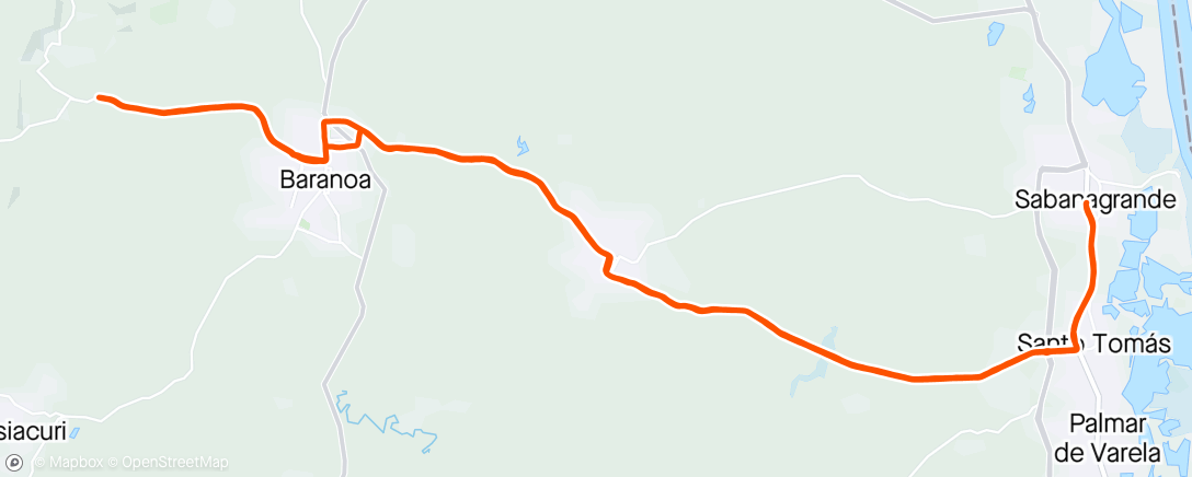 Map of the activity, Baranoa + vía Juan de Acosta 58.8 km 🚴🔥🦾