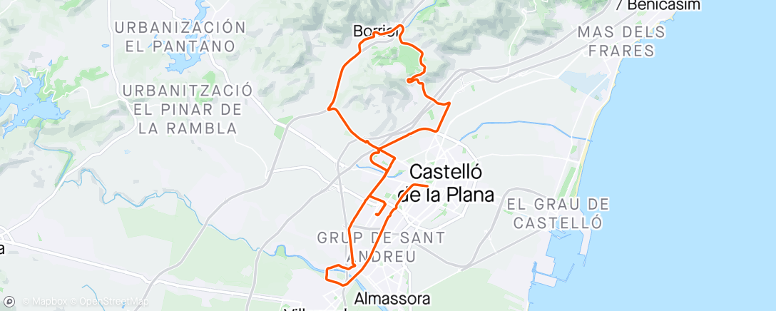 Map of the activity, Bicicleta a la hora del almuerzo