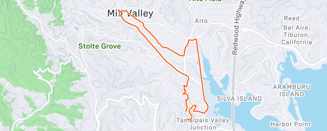 Map of the activity, Afternoon Run