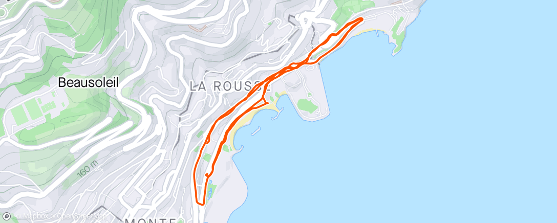 Map of the activity, Lunch Run + gainage