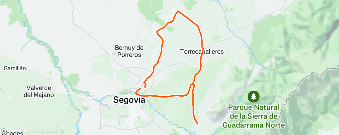 Map of the activity, Evening Ride