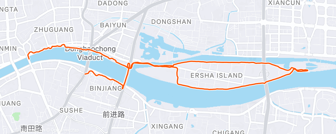 Map of the activity, Afternoon Run