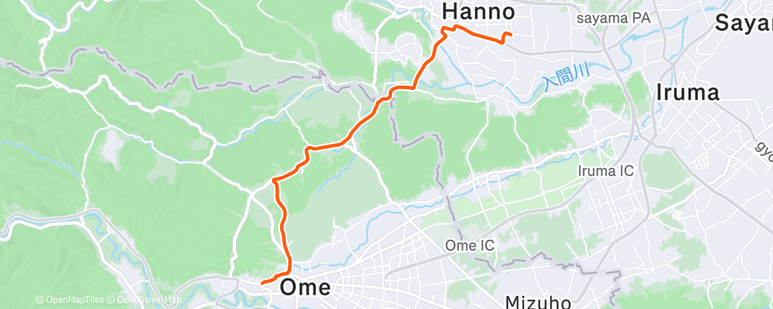 Карта физической активности (Night Ride)