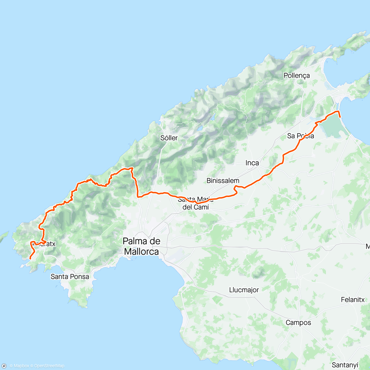 Mapa da atividade, Transmallorca Route