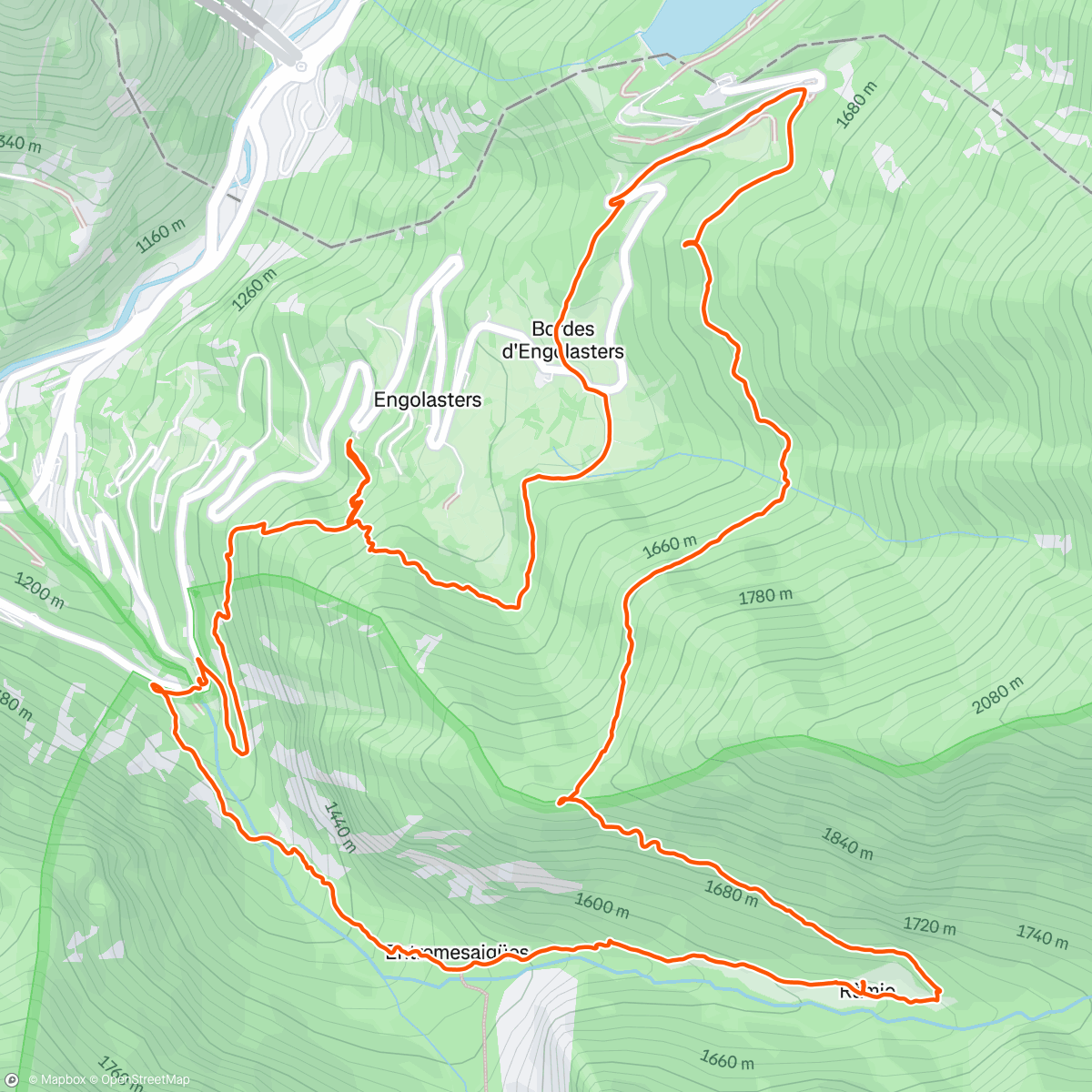 Map of the activity, Hike