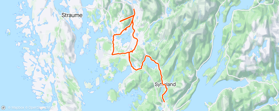 Map of the activity, Bergen CK 4 grader og regn.
