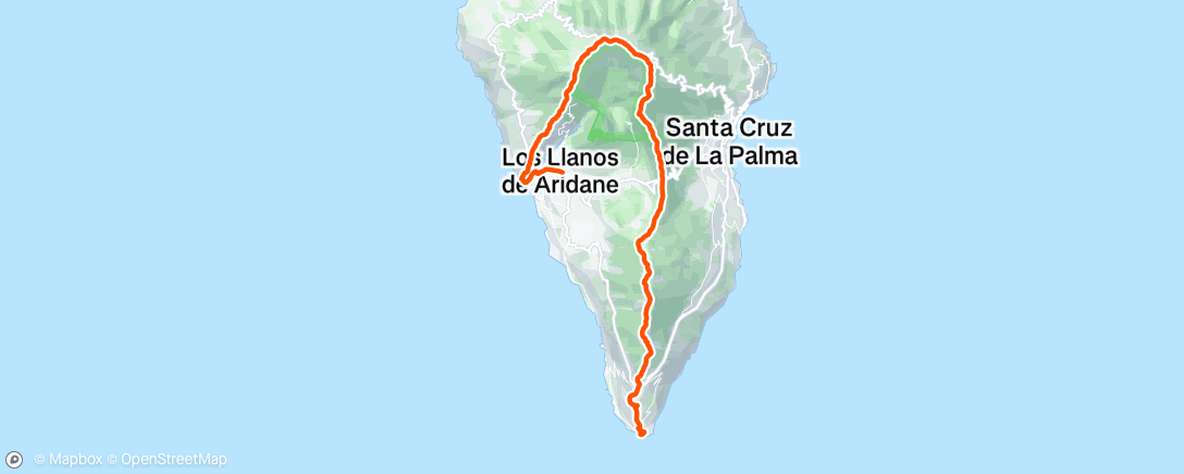 Map of the activity, Transvulcania Ultramarathon