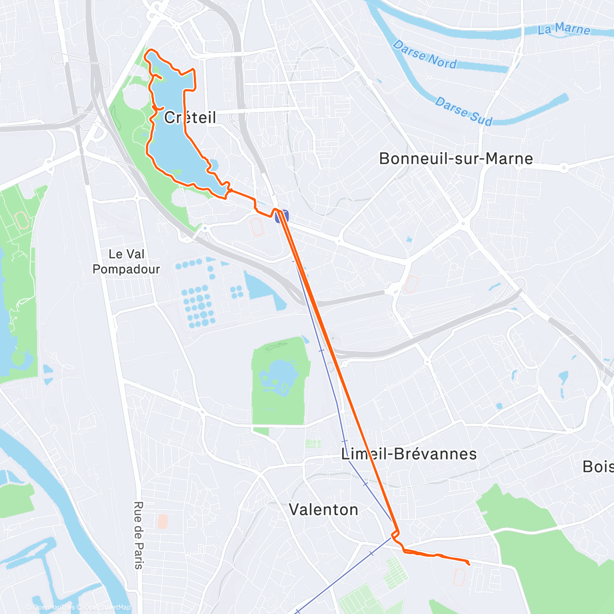 Map of the activity, RCY 8/10 - lac de Créteil