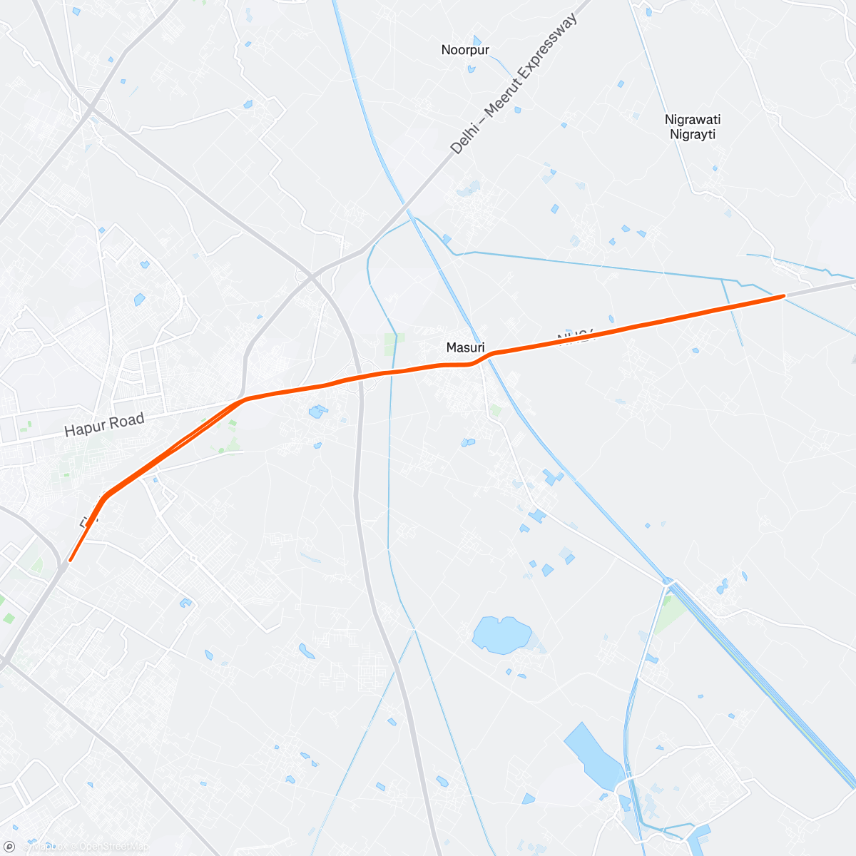 Map of the activity, Evening Ride