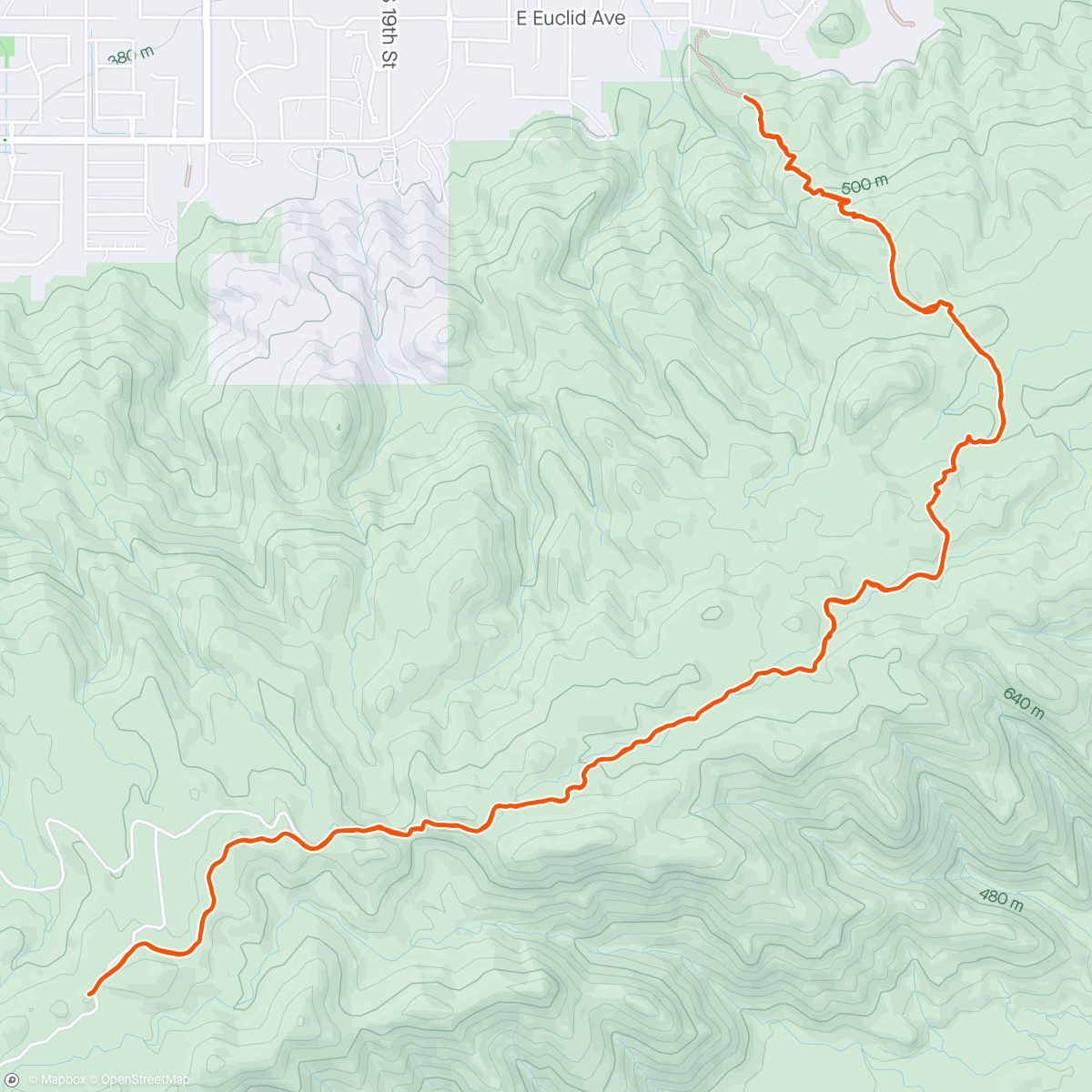 Map of the activity, South Mountain with Corrine and Zac